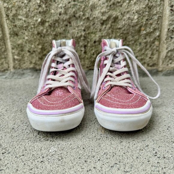 VANS Purple Glitter High-Top Sneakers Girls 13 Sk8-Hi Boots Toddler Girl VGUC - Picture 6 of 13